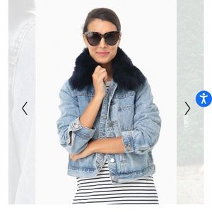 Tuckernuck Denim Jacket with Faux Fur Collar XS